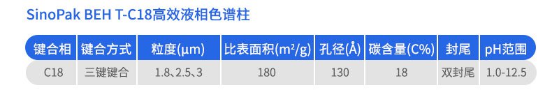 SinoPak BEH T-C18高效液相色譜柱